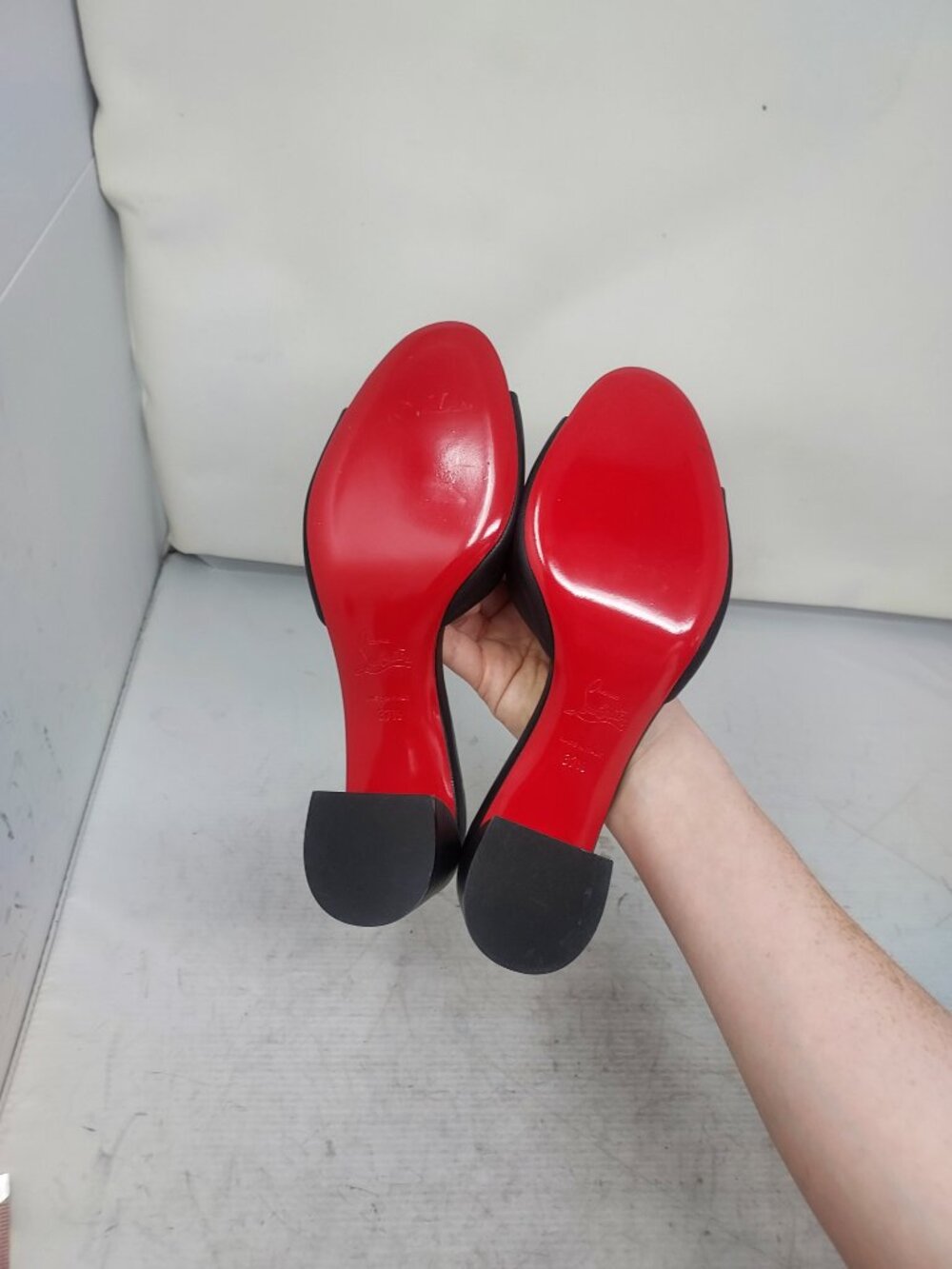 Christian Louboutin Black Jane Leather Heel Sandal - Picture 2 of 13